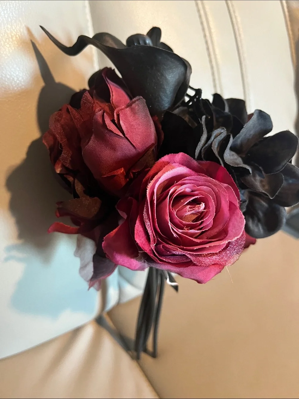 Ashland Burgundy and Black Hydrangea Faux Floral Bundle